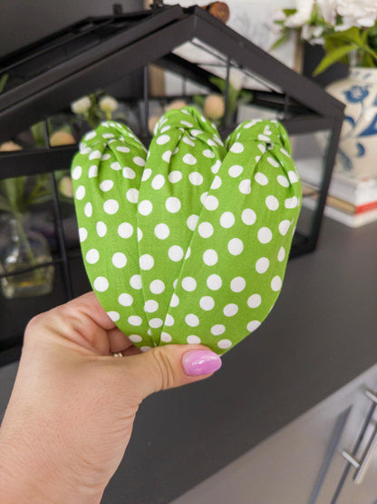 Lime Green Polka Dot Headband