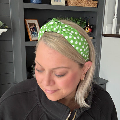 Lime Green Polka Dot Headband