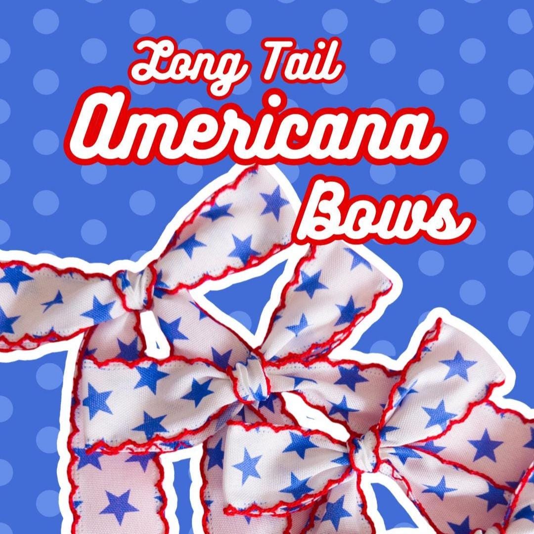 Red, White, and Blue Long Tail Bows