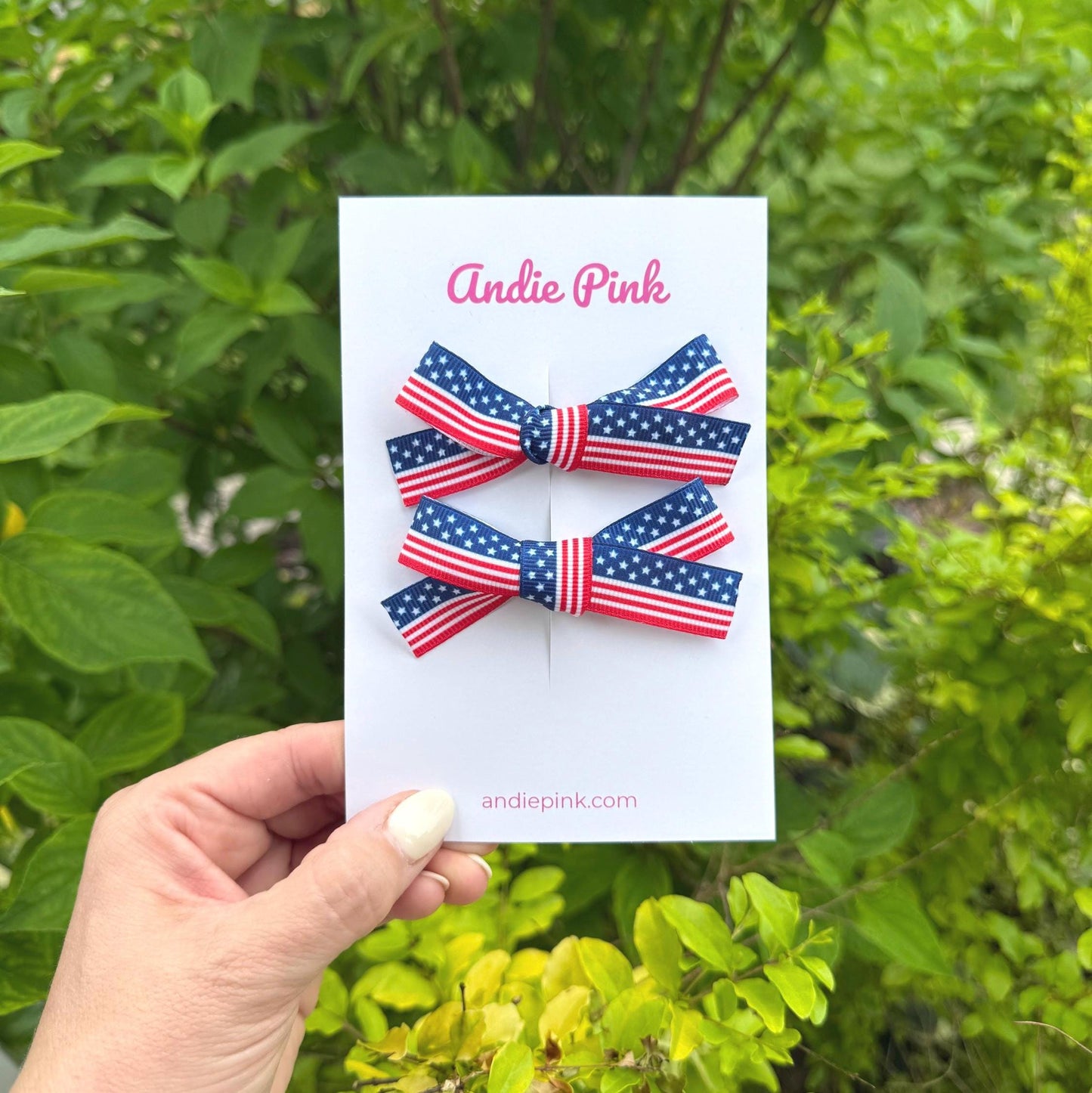 Red, White, & Blue Hair Bows for Girls | 3 inches