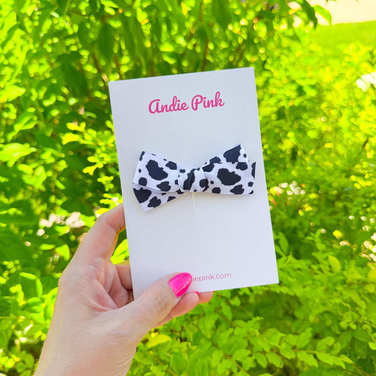 Black and White Cow Theme Bows | Toddler Bows | Single Bow or Piggy Set