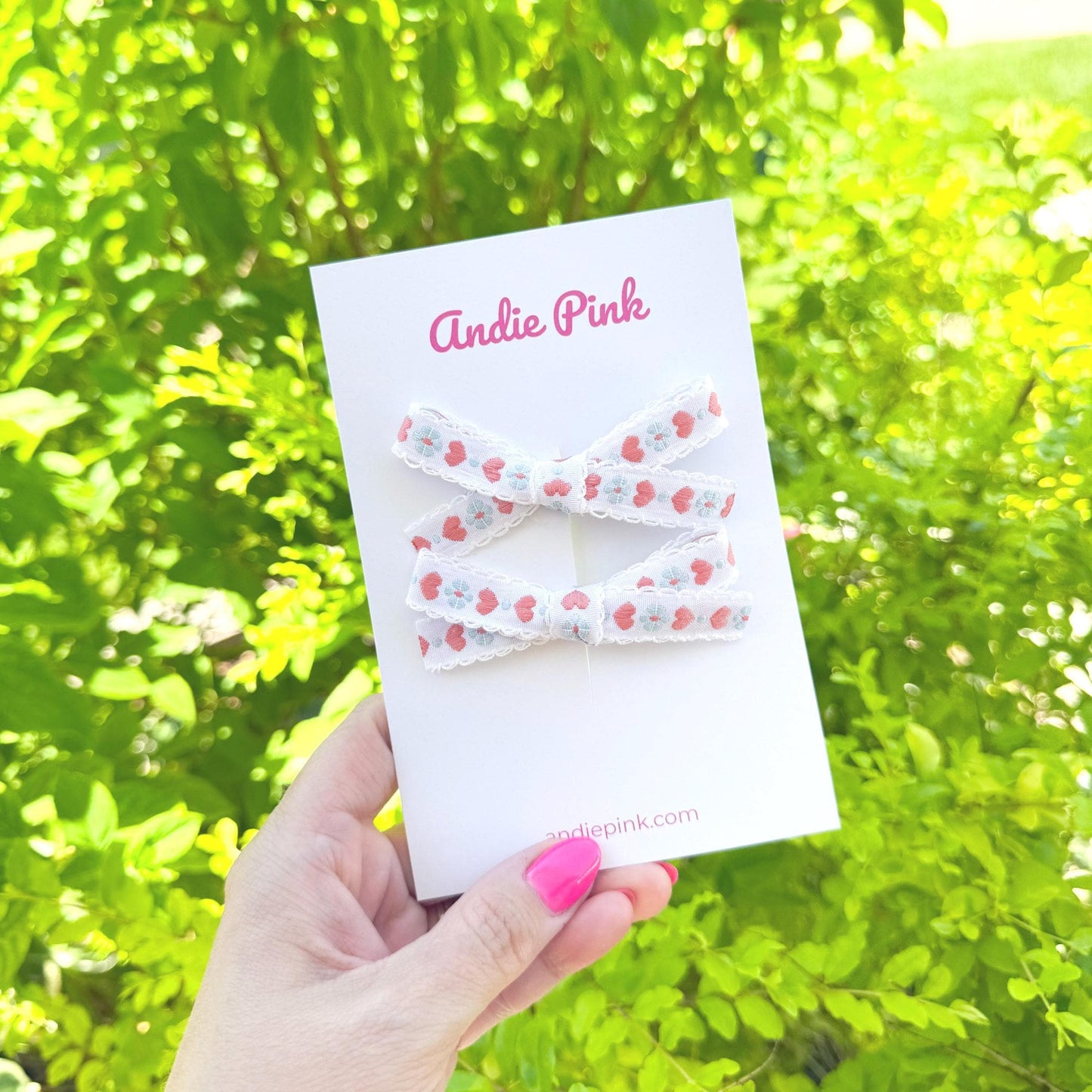 White Bows with Heart Accents | Toddler Bows | Single Bow or Piggy Set