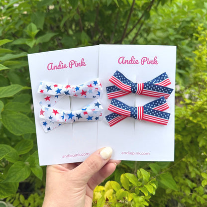 Red, White, & Blue Hair Bows for Girls | 3 inches