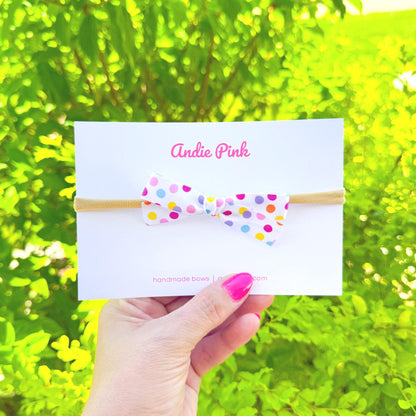 Bright Polka Dot Bows | Toddler Bows | Single Bow or Piggy Set