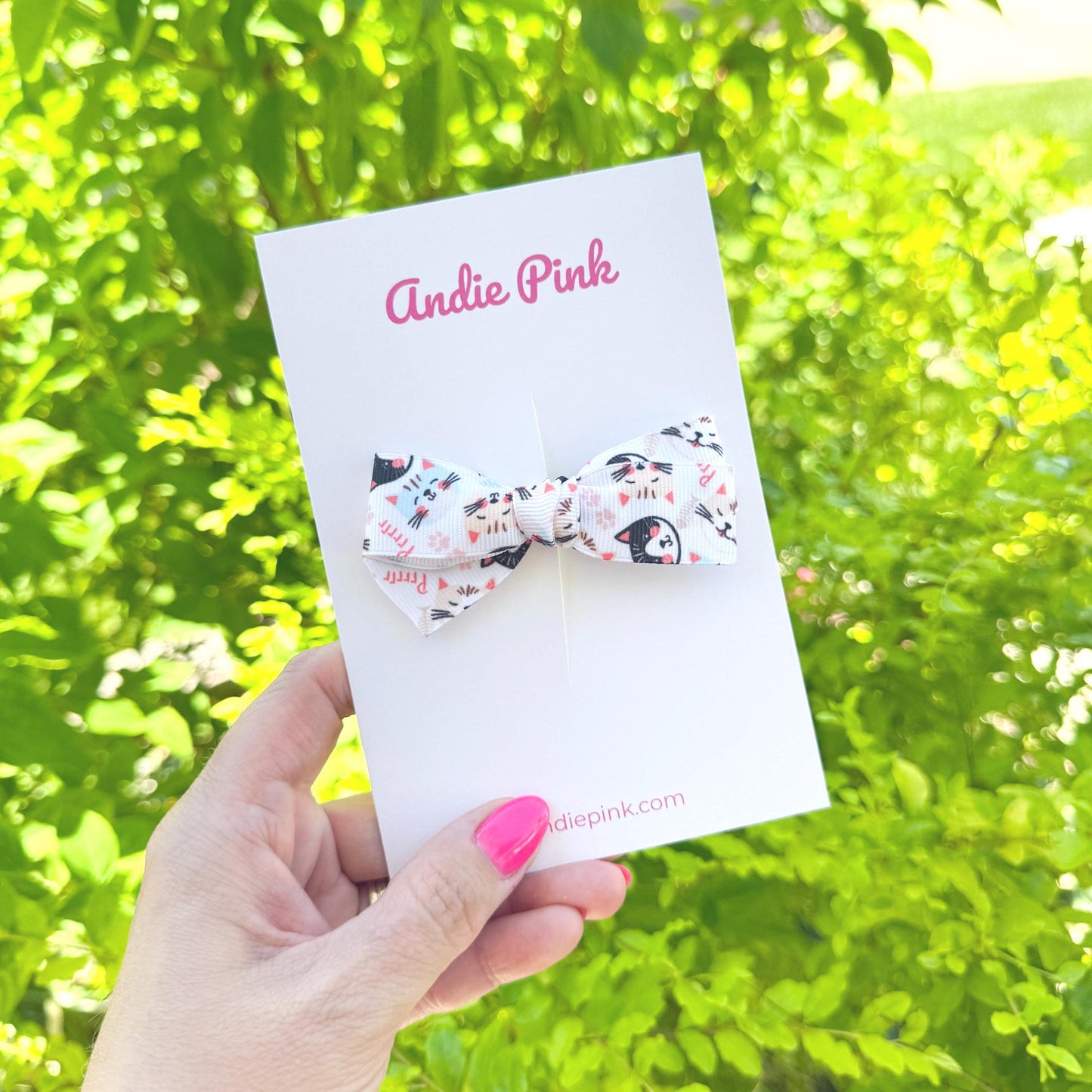 Kitty Cat Theme Hair Bows | Toddler Bows | Single Bow or Piggy Set