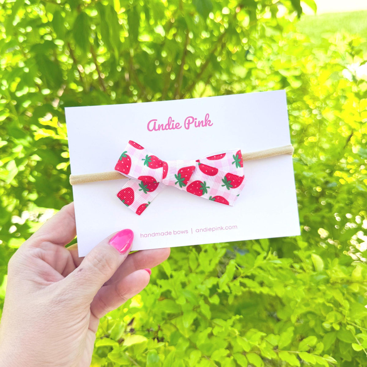 Strawberry Theme Hair Bows | Toddler Bows | Single Bow or Piggy Set