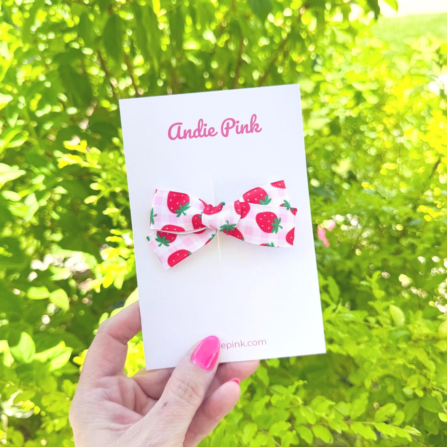 Strawberry Theme Hair Bows | Toddler Bows | Single Bow or Piggy Set