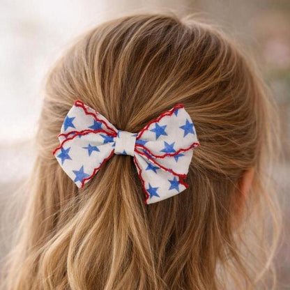 4" Red, White, and Blue Bow