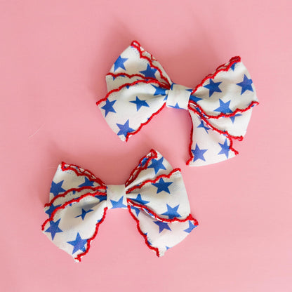 4" Red, White, and Blue Bow