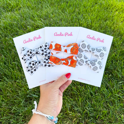 Sports Theme Hair Bows for | 3 inches | 6 Styles