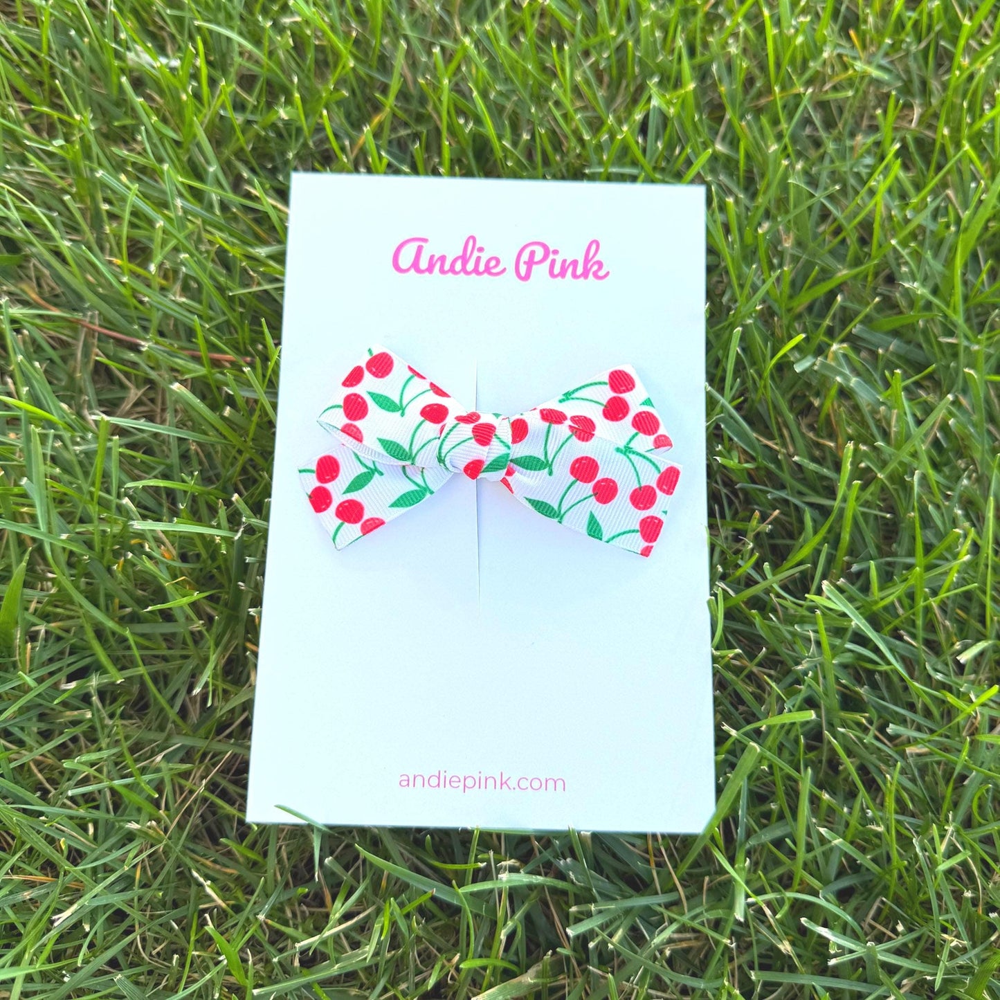 Red Cherry Theme Hair Bow for Little Girls | 3 inches