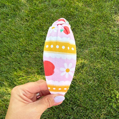 Pink Teacher School Theme Headband with Apples