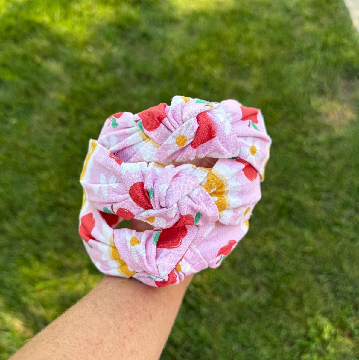 Pink Teacher School Theme Headband with Apples