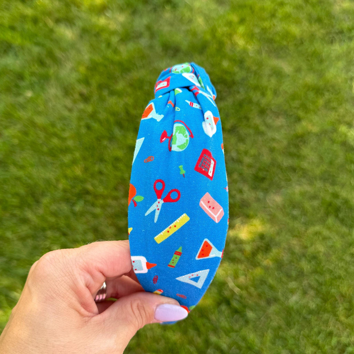 Blue Back-to-School Theme Headband