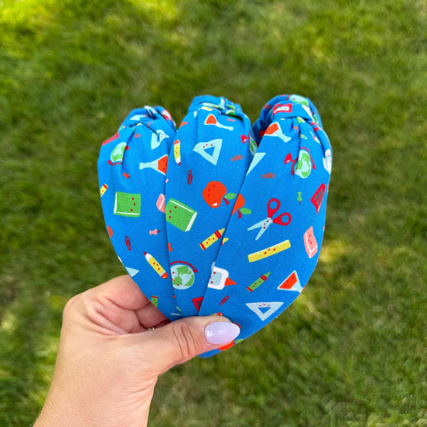 Blue Back-to-School Theme Headband