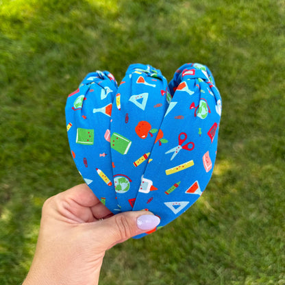 Blue Back-to-School Theme Headband