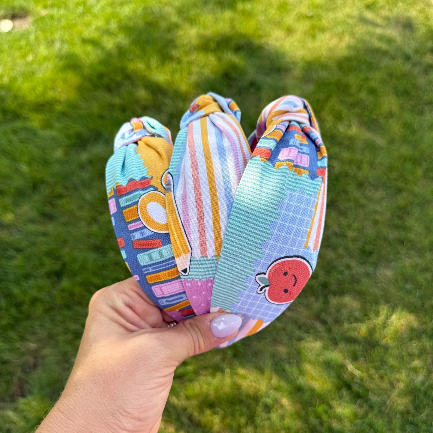Pink and Purple Back-to-School Theme Headband