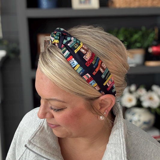 Navy Bookish Headband | Made with Rifle Paper Co. fabric