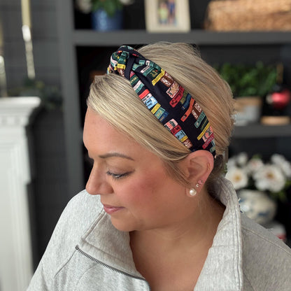 Navy Bookish Headband | Made with Rifle Paper Co. fabric
