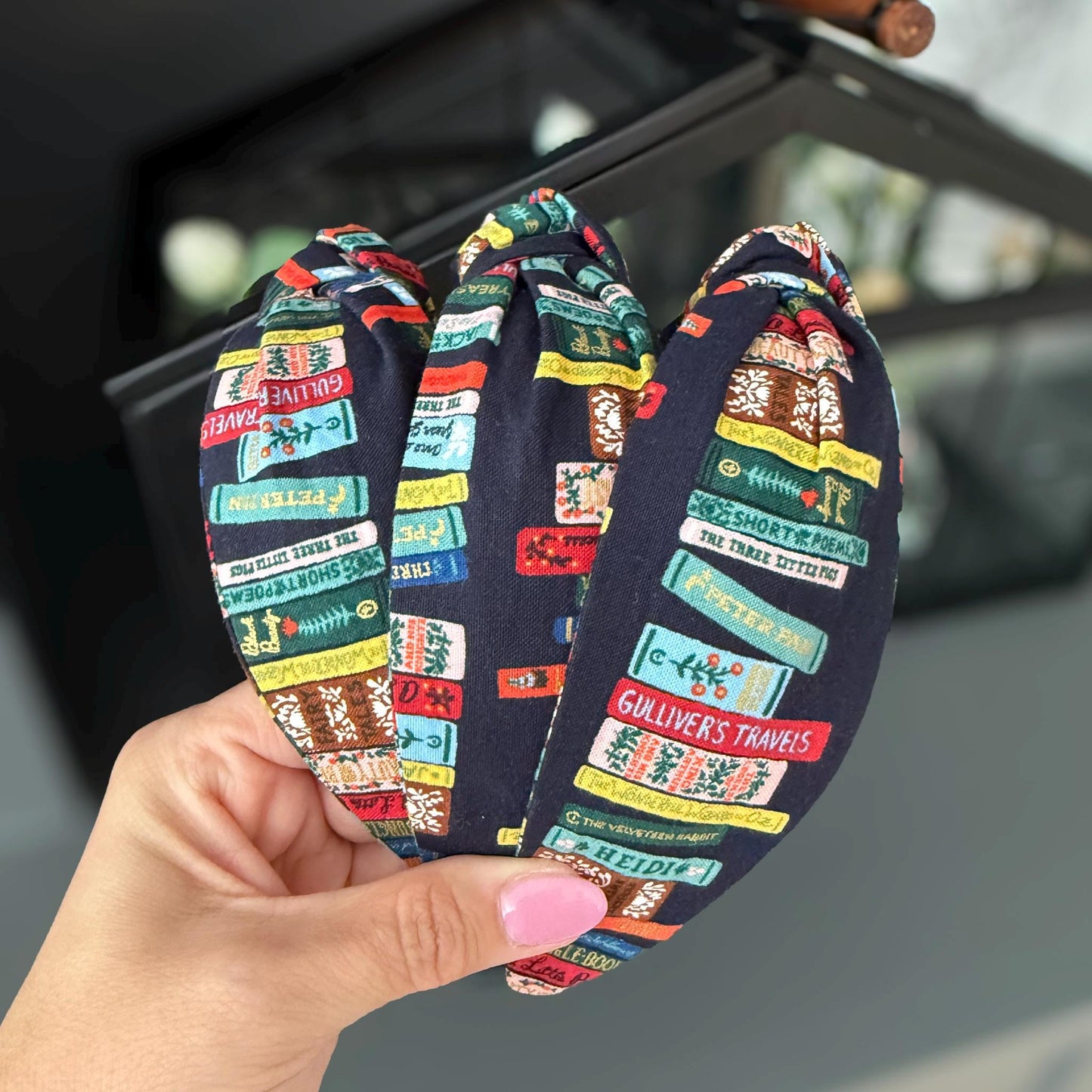 Navy Bookish Headband | Made with Rifle Paper Co. fabric