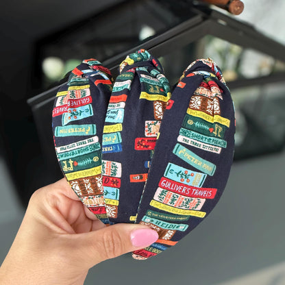 Navy Bookish Headband | Made with Rifle Paper Co. fabric