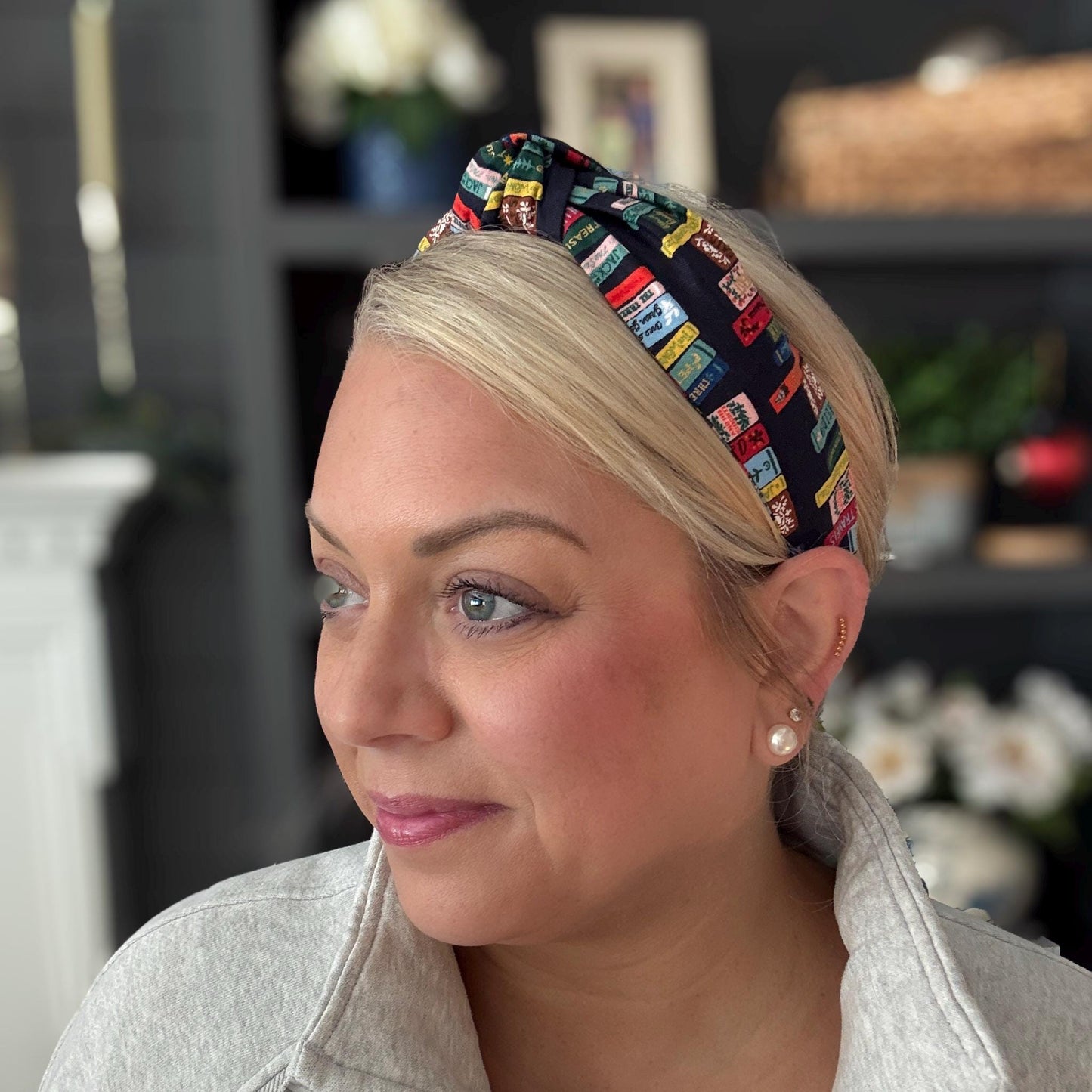 Navy Bookish Headband | Made with Rifle Paper Co. fabric