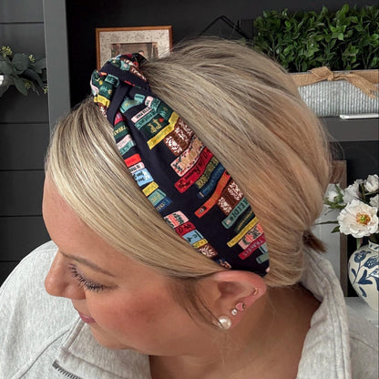 Navy Bookish Headband | Made with Rifle Paper Co. fabric